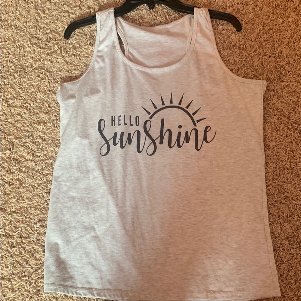 Light Gray 'Hello Sunshine' Tank Top